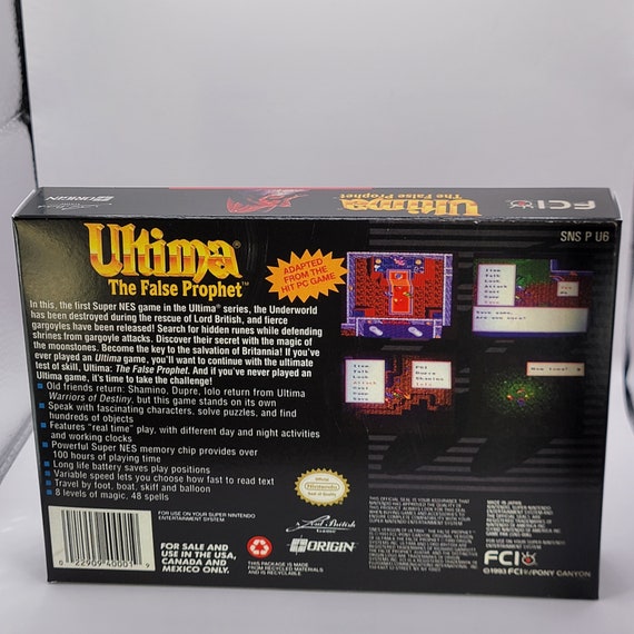 Jeu SNES Ultima: The False Prophet / Ultima VI (Nintendo, Bon état)