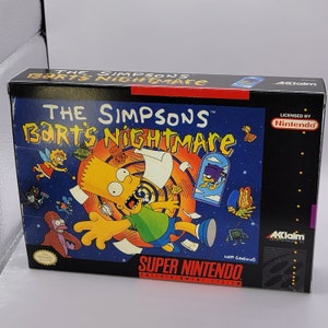 The Simpsons Bart&#39;s Nightmare | NTSC | Super Nintendo | SNES | En | Reproduction Box and Inner Tray