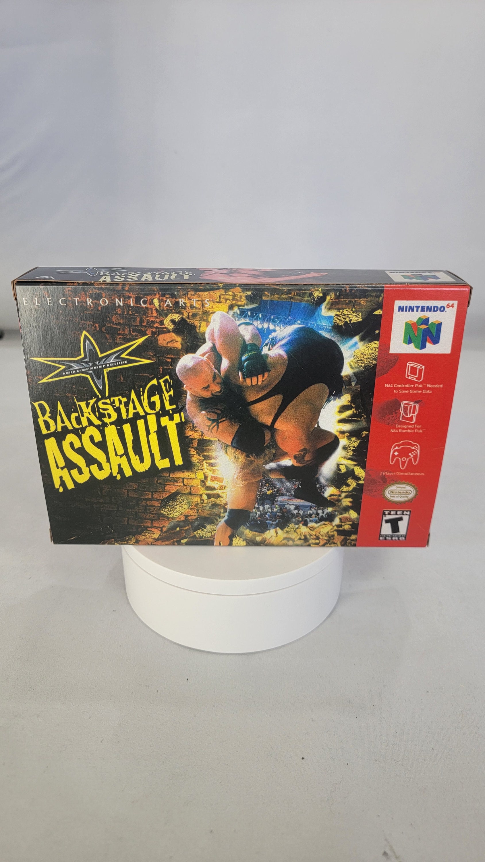 WCW Backstage Assault NTSC Nintendo 64 N64 En Reproduction Box and
