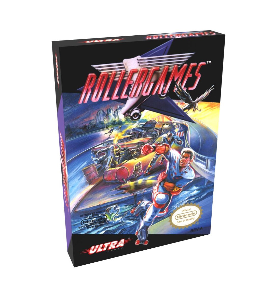 Rollergames NTSC Nintendo NES En Reproduction Box