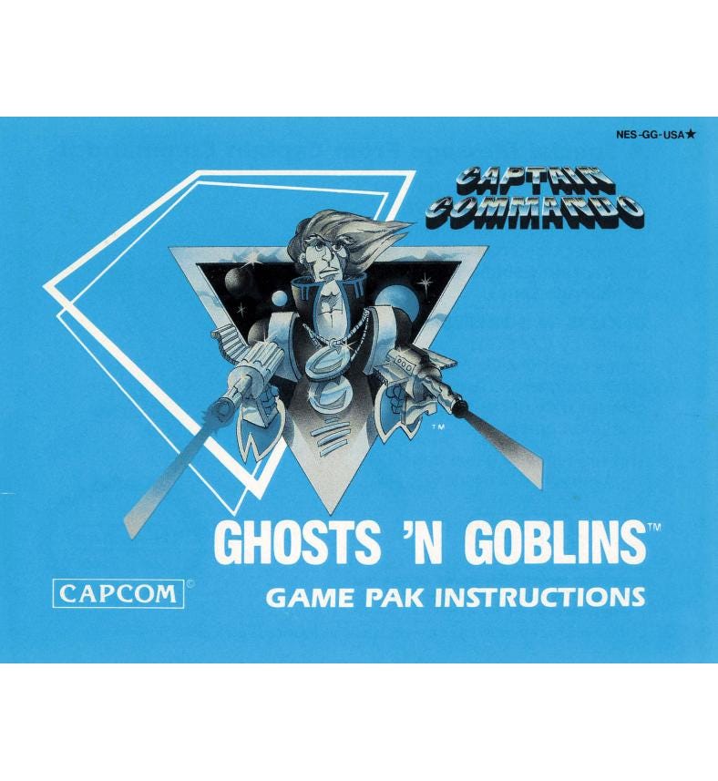 A&E Designs Ghosts 'n Goblins T-Shirt Characters Navy Tee, Small