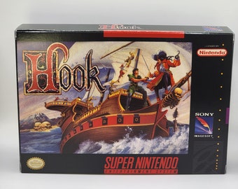 Hook NTSC Super Nintendo SNES En Reproduction Box and Inner Tray 