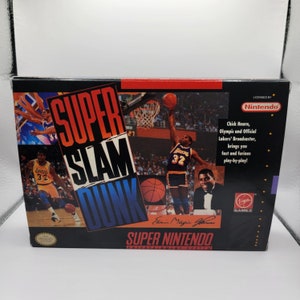 Super Slam Dunk | NTSC | Super Nintendo | SNES | En | Reproduction Box and Inner Tray