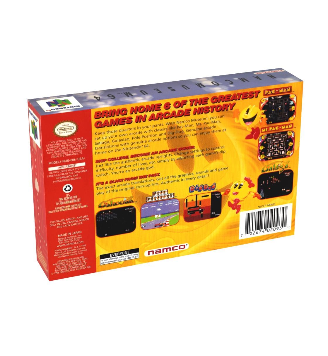 Namco Museum | NTSC | Nintendo 64 | N64 | En | Reproduction Box