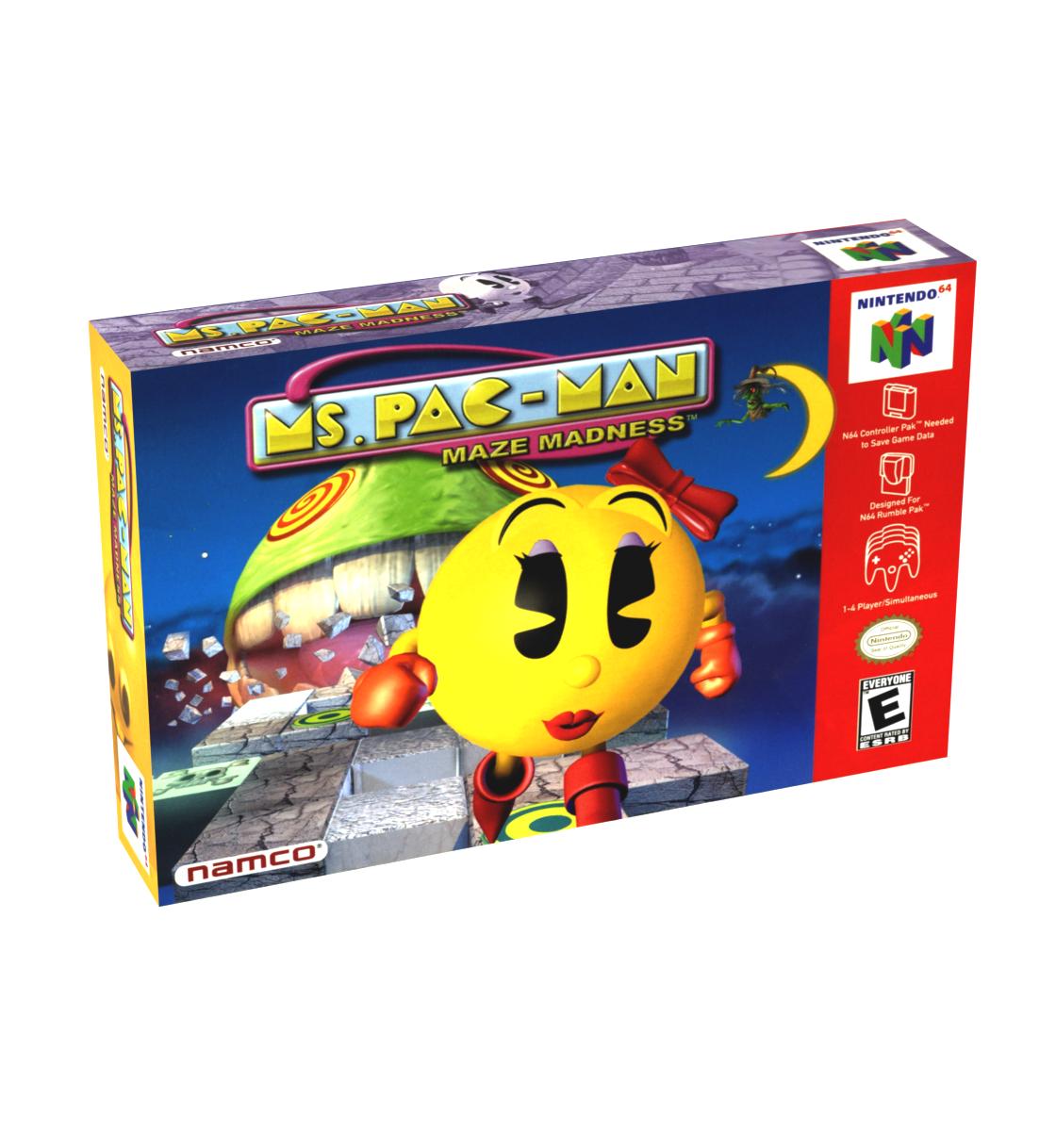 Ms. Pac-Man Maze Madness | NTSC | Nintendo 64 | N64 | En | Reproduction Box and Inner Tray