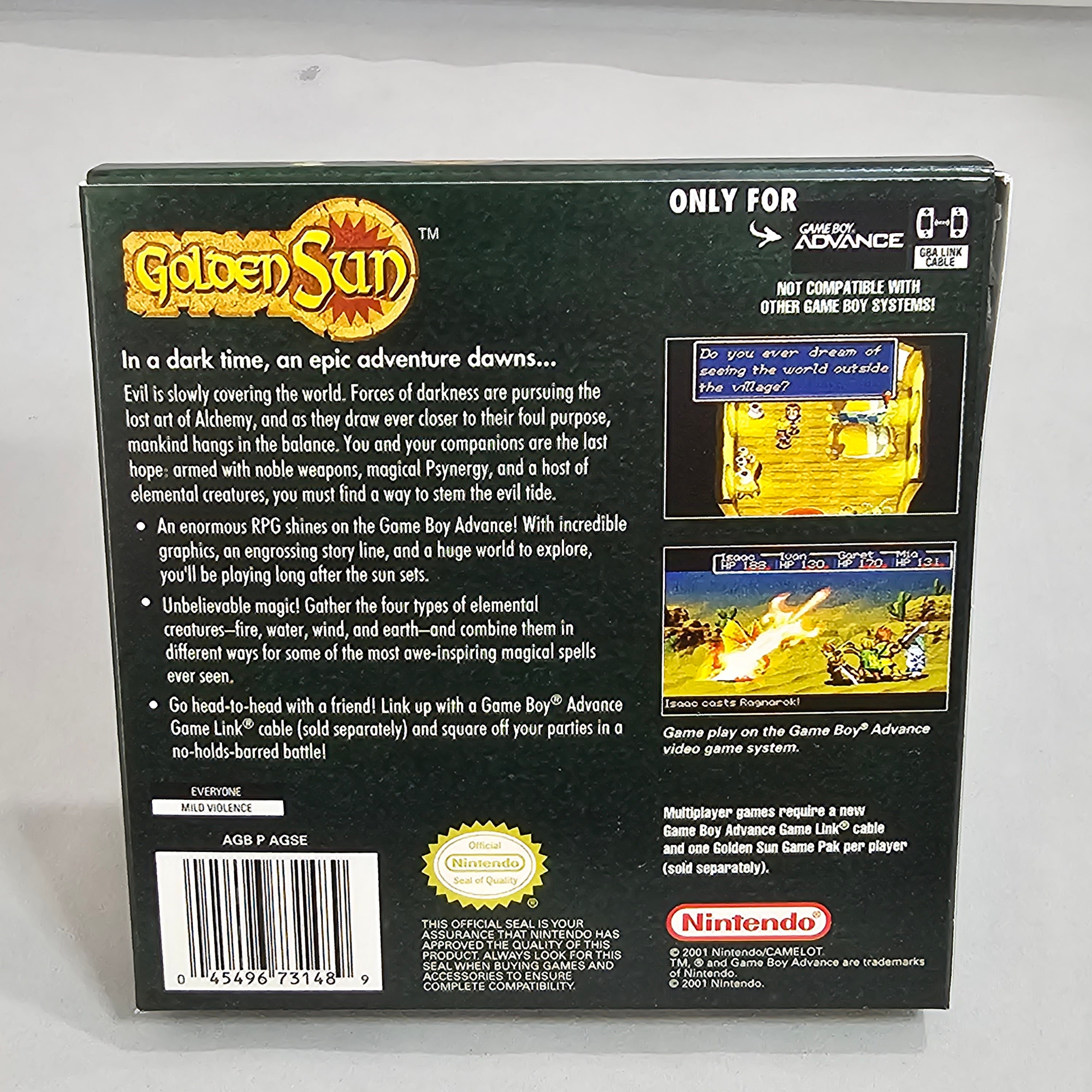 Golden Sun L'Âge Perdu Sur Game Boy Advance – Complet PAL NOE – État Correct