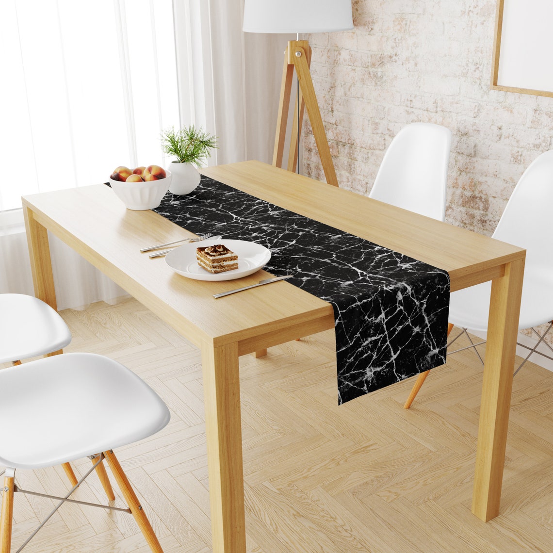 Black Table Runner Black Table Decor Black Table Linen Etsy