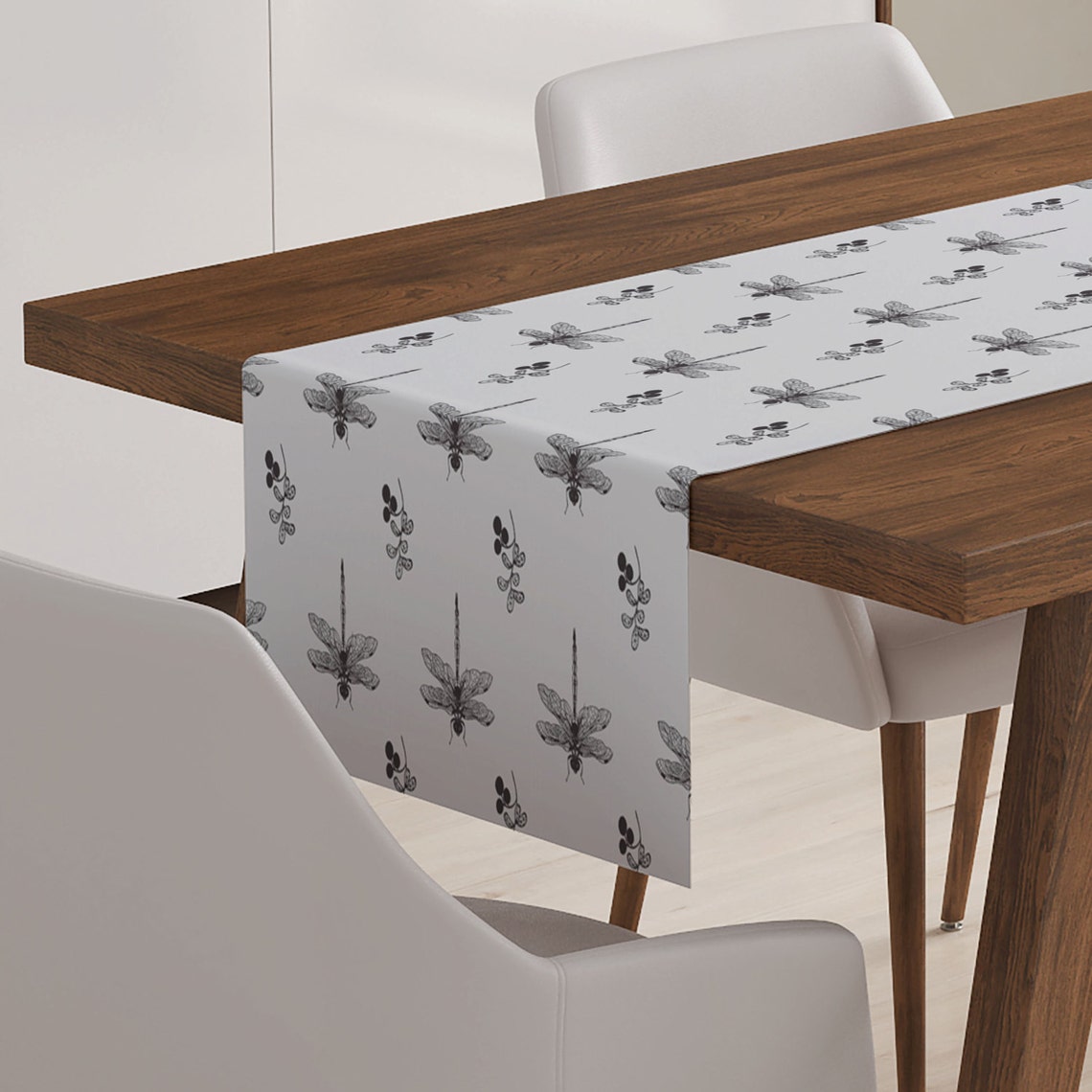 Black and White Table Runner White Table Runner Black and Etsy