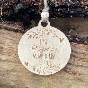 First Christmas Married 2022 Ornament - Personalized Ornament - Newlywed Ornament - Married Ornament - Mr & Mrs Ornament - Wedding Gift