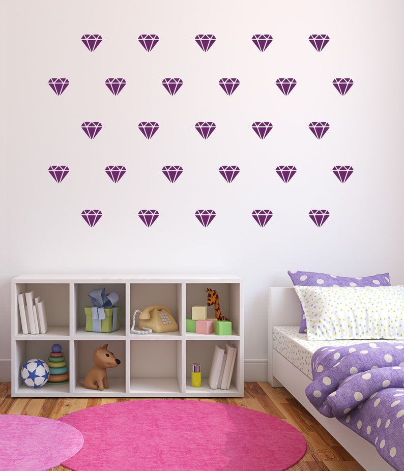 Diamond Wall Decals Vinyl Decal Stickers Bedroom Nursery Kids Decor Confetti