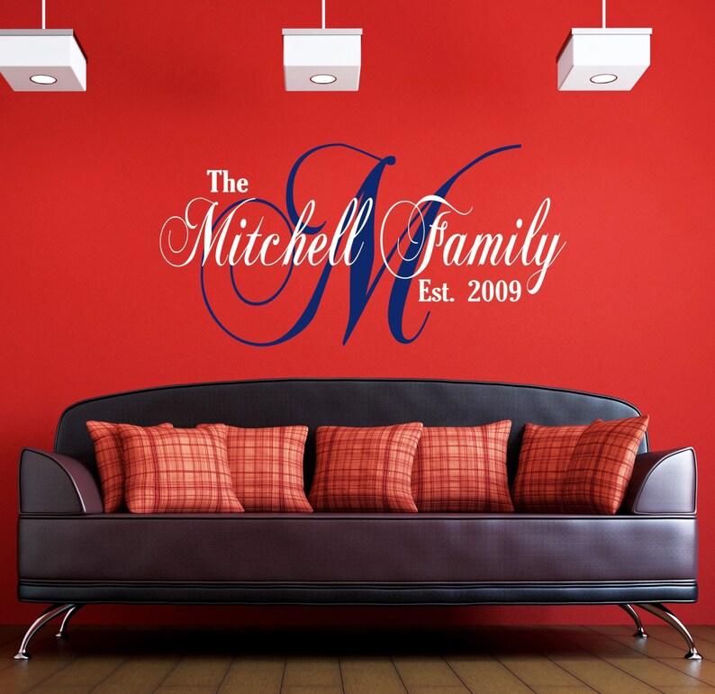 Family LAST NAME CUSTOM Wall Art Decal Decor Vinyl