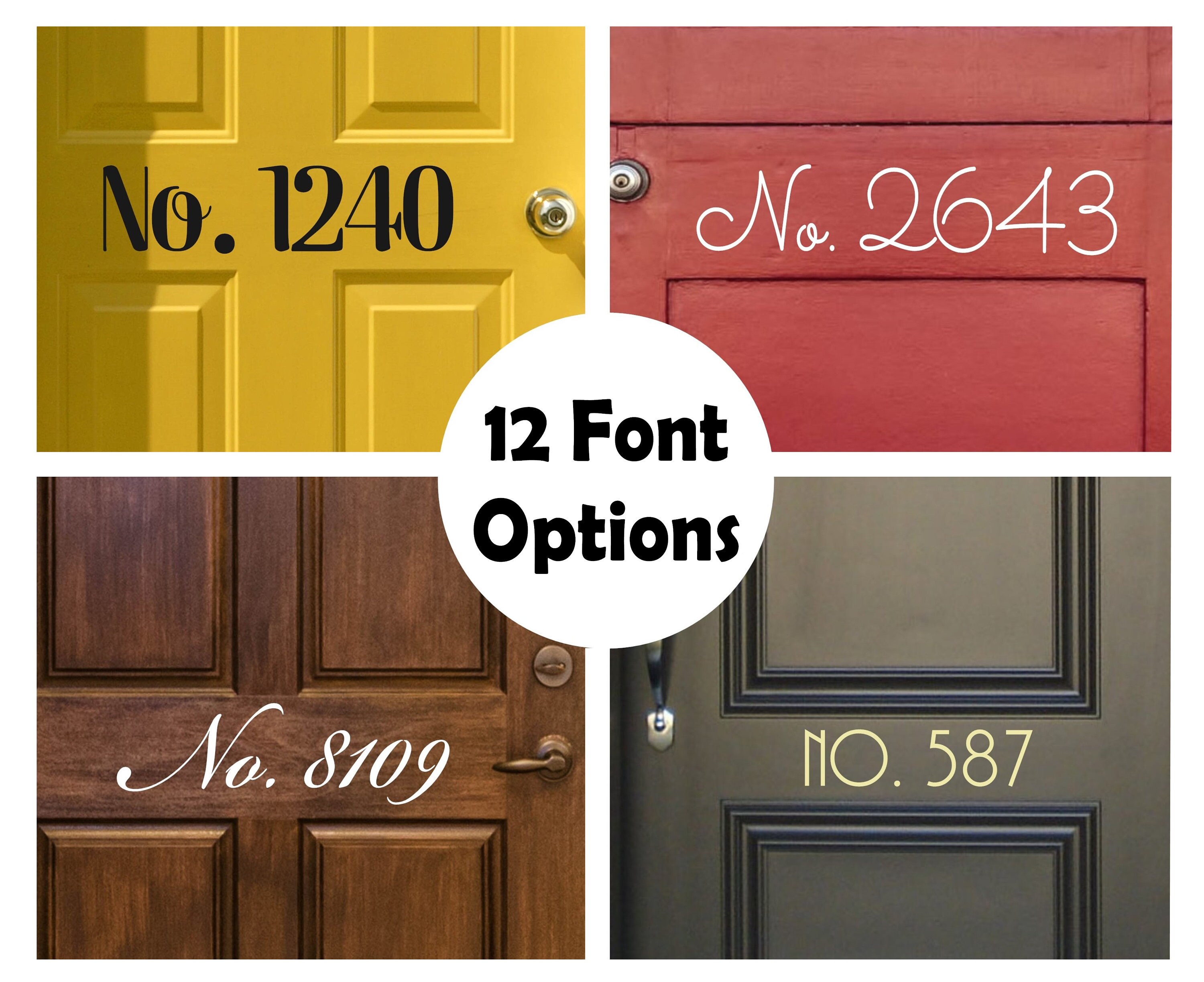Custom House Number Decal front door decal custom house Etsy