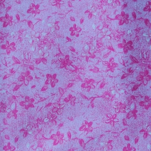 Pink Fabric with White and Fuchsia Flowers, Chintz Calico, Small Scale Sold by the Half Yard