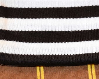 Vintage Jersey Knit, T Shirt Fabric, Either Striped, Dark Brown/White, Brown/Yellow