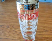 Vintage Mid Century Modern Large 32 oz Cocktail Shaker With Lid With Unique Cocktail Recipes Around, MCM, Excellent Condition, Barware
