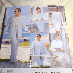 Size 14 16 18 UNCUT Vintage 1990s Vogue 1727 Sewing Pattern Misses Easy Wardrobe Long Jacket Skirt Pants Dress Blouse Scarf