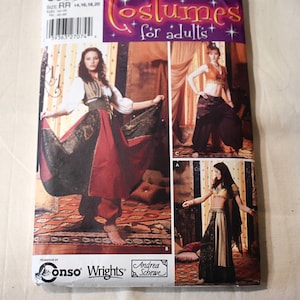 Patrón de costura Simplicity 5359 sin cortar, tallas 14-20, para trajes de bailarina de danza del vientre, diseñadora Andrea Schewe.