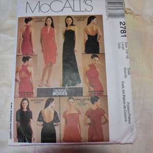 Modello di cucito Vintage McCalls 2781: abito da cocktail avvolgente da signorina, taglia 16-18