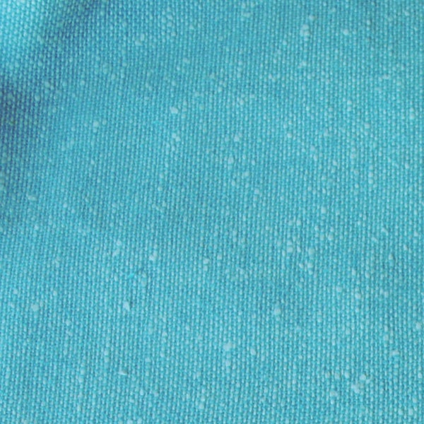 Unbenutzter Vintage-Korbgeflechtstoff in hellem Aquablau und Weiß mit Tweed-Muster, Lauflänge, als ein Stück verkauft