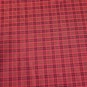 Unused Vintage Plaid Fabric Burnt Orange Black Green Plaid Small Check Plaid Sold by the Half Yard