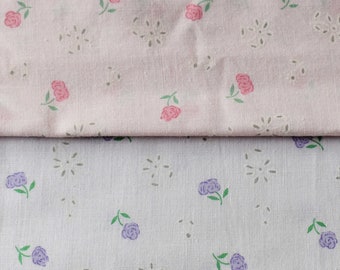 Lace Print Fabric, Purple Flowers or Bright Pink Flowers, Sold by the Half Yard