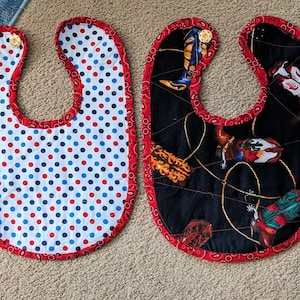 Handmade Baby Bibs, Themed Christmas, It's a Girl, Western Quilted