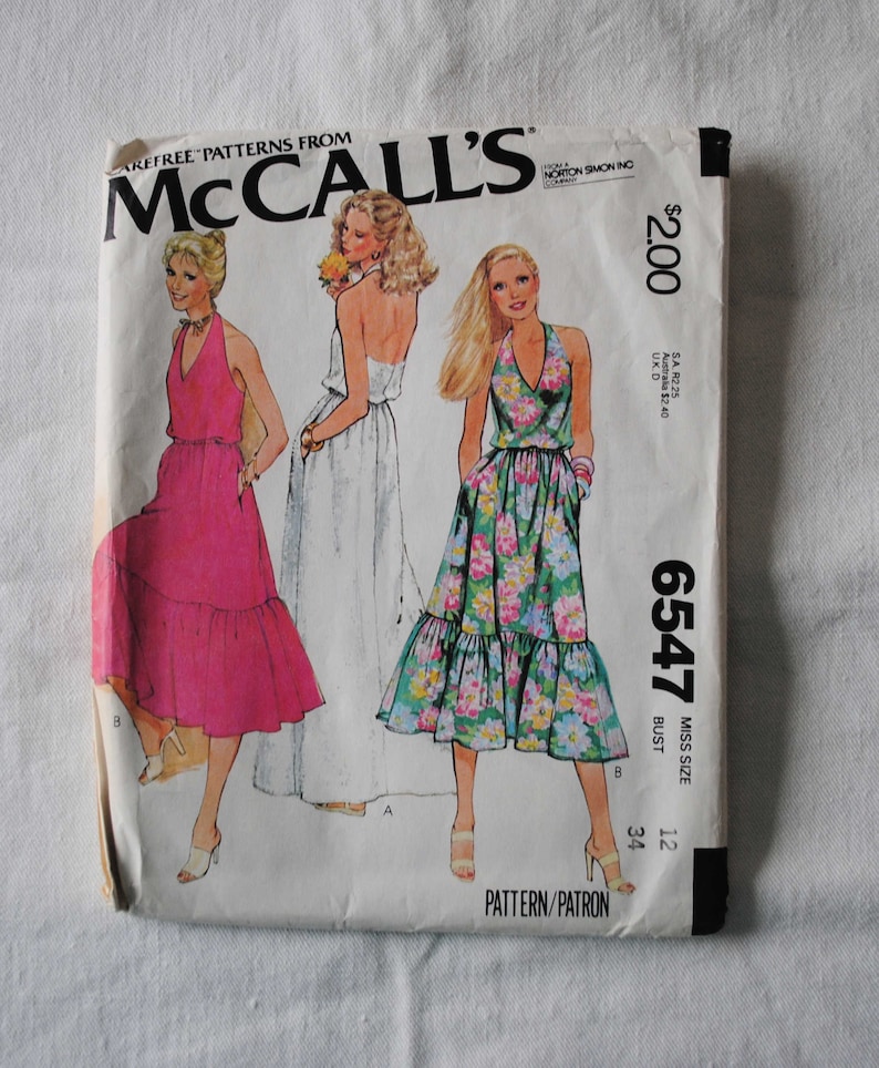 Size 12 Vintage 1970s McCalls 6547 Sewing Pattern Misses image 0