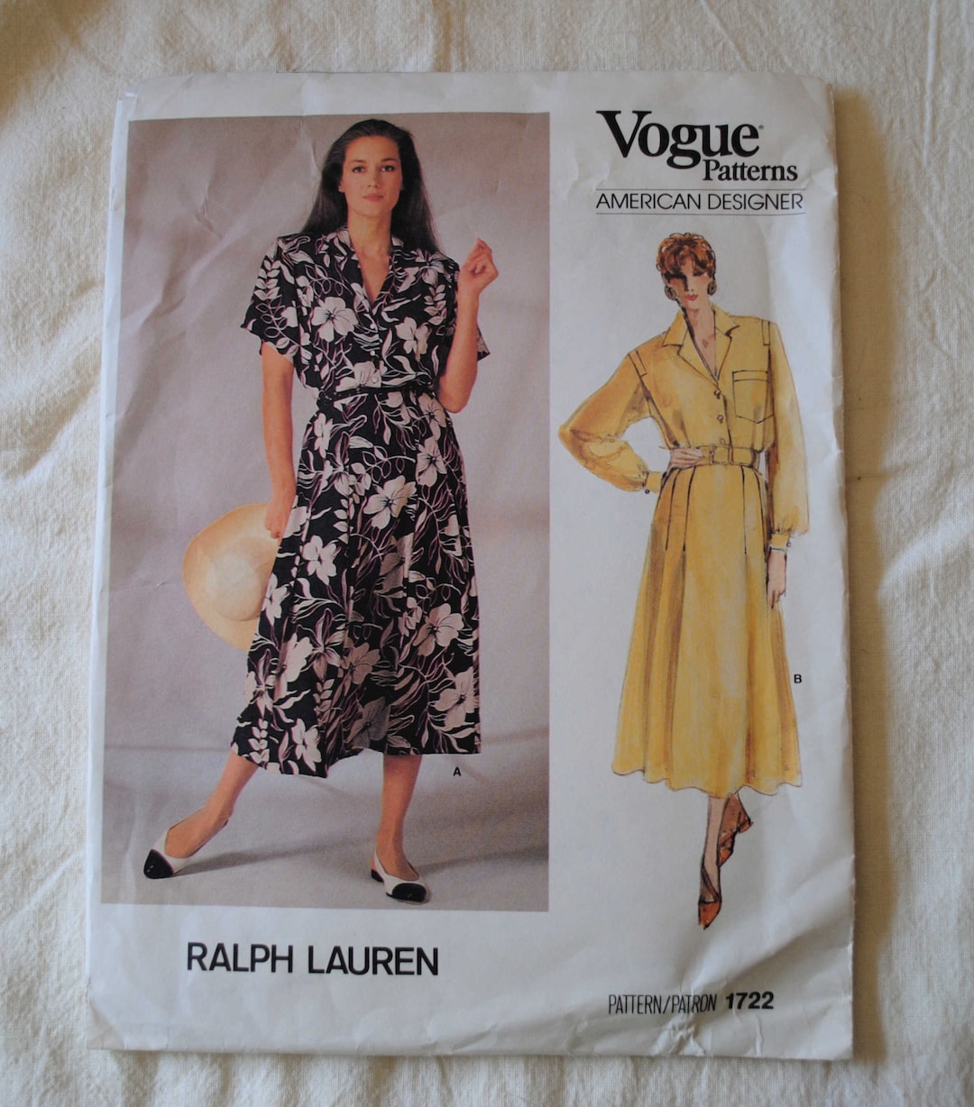 Size 8 UNCUT 1980s Vogue American Designer 1722 Sewing Pattern, Misses ...