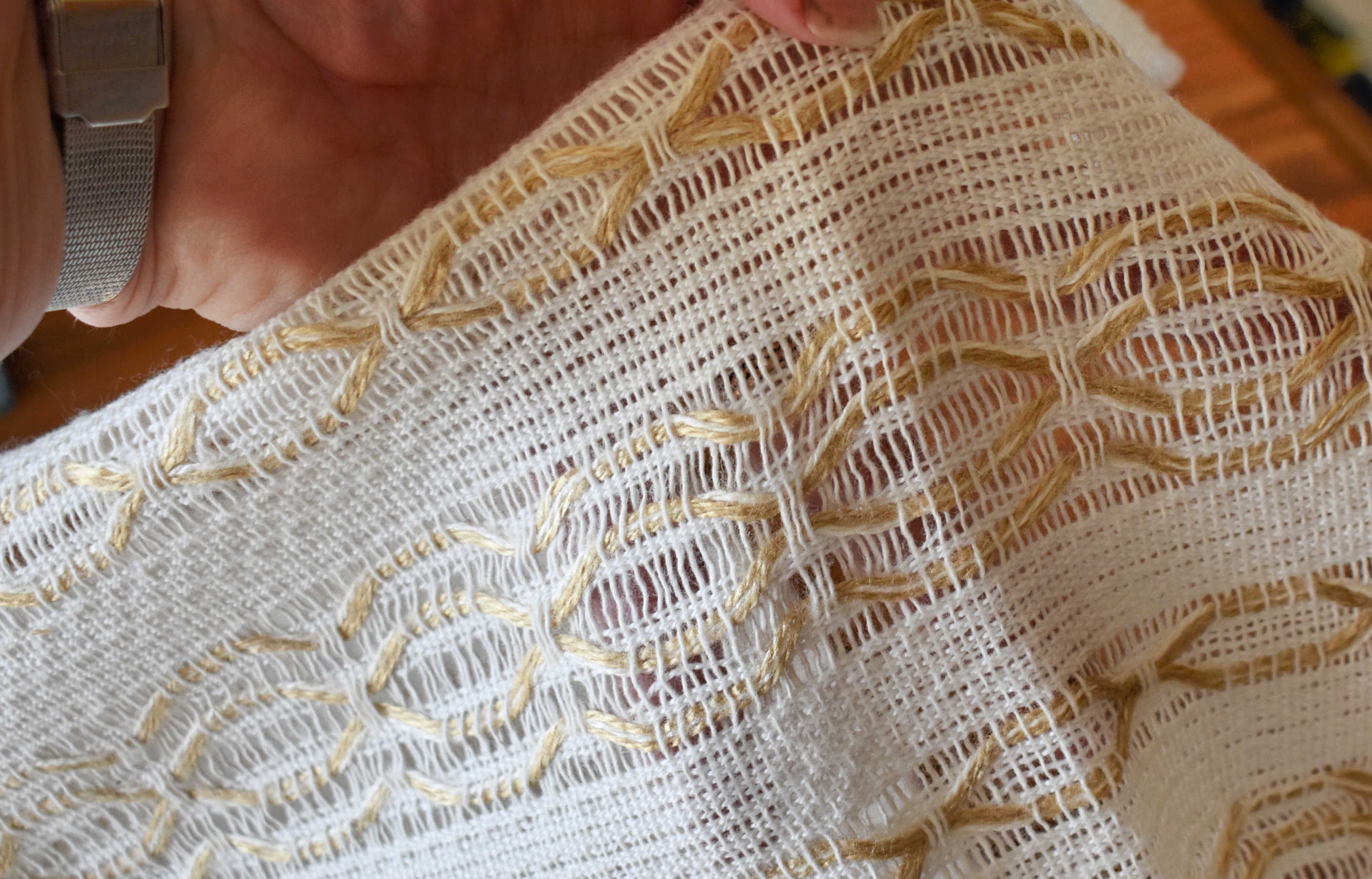 Unbenannter vintage Stoff loses Weben aus weißem Stoff mit | Etsy