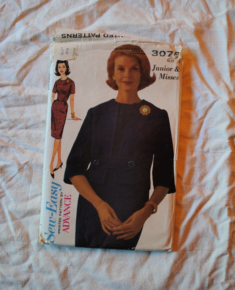 Size 13 Uncut Vintage 1960s Advance 3076 Sewing Pattern image 0
