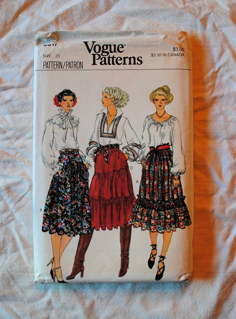 Size 25 UNCUT Vintage 1980s Vogue 9917 Sewing Pattern image 0