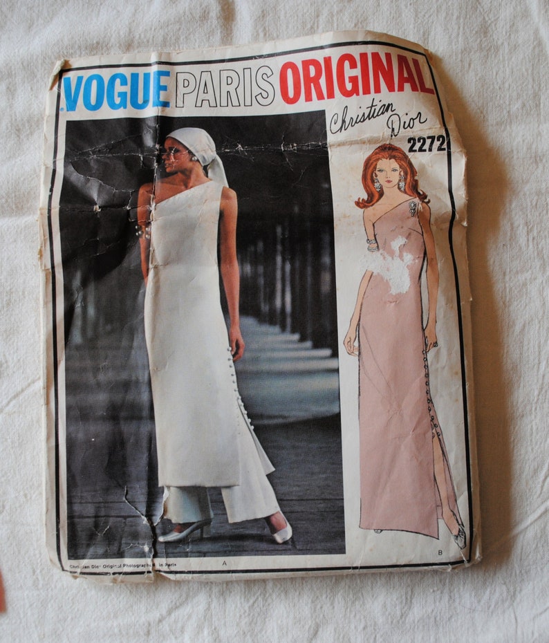 Size 8 Vintage 1970s Vogue Paris Original 2272 Sewing image 0