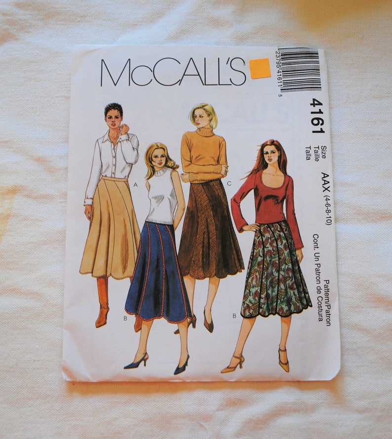 Size Aax UNCUT Waist 22 23 24 25 Misses Flared Scalloped Panel Skirt McCalls 4161 Sewing Pattern Size 4 6 8 10