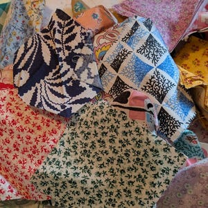 Vintage 3.5&quot; Fabric Squares in a Variety of Colors and Patterns for Sewing Quilting Crafting Supplies Mid Century Mod