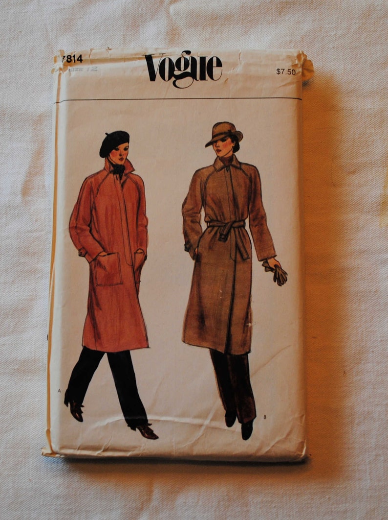Size 12 UNCUT Vintage 1980s Vogue 7814 Sewing Pattern image 0