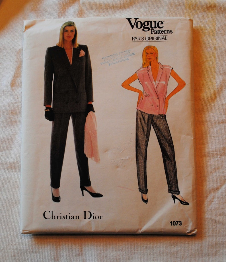 Size 12 UNCUT Vintage 1980s Vogue 1073 Sewing Pattern image 0