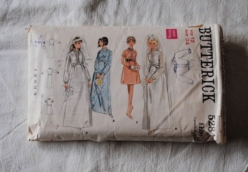 Size 12 Vintage 1960 Butterick 5284 Sewing Pattern Misses image 0