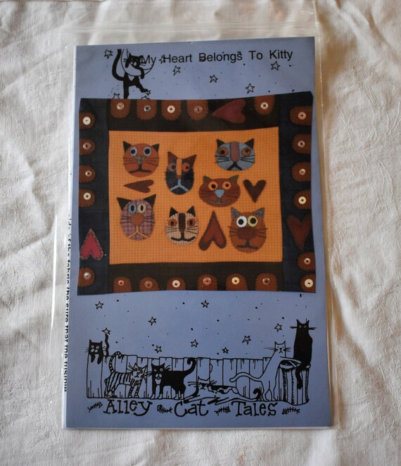 Unused 3 Vintage Primitive Patterns Feline Cat Alley Cat Tales 