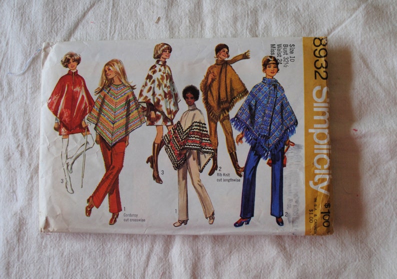 Size 10 Vintage 1970s Simplicity 8932 Sewing Pattern Misses image 0