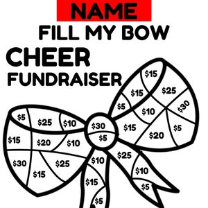 Fill My Bow Cheer Fundraiser, Canva Template, Cheerleading Fundraiser ...