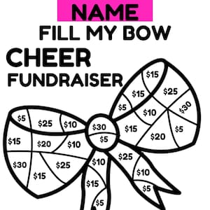 Fill My Bow Printable Cheer Fundraiser Canva Template Cheerleading