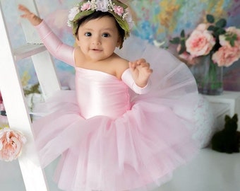 First Birthday Dress, Girls Pink Birthday Outfit, First Birthday Tutu, Pink Tutu Dress for First Birthday, First Birthday Outfit for Girl