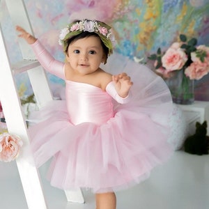 First Birthday Dress, Girls Pink Birthday Outfit, First Birthday Tutu, Pink Tutu Dress for First Birthday, First Birthday Outfit for Girl