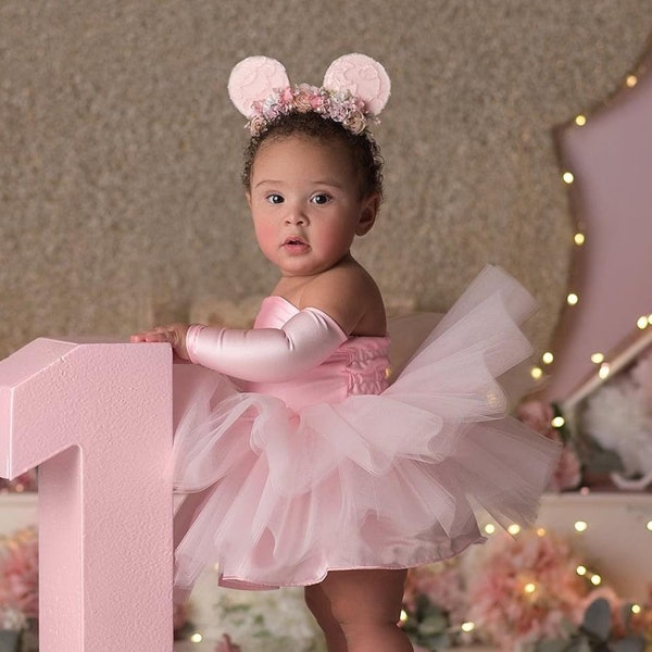 Robe premier anniversaire, tenue d'anniversaire rose fille, tutu premier anniversaire, robe tutu rose pour premier anniversaire, tenue premier anniversaire pour fille