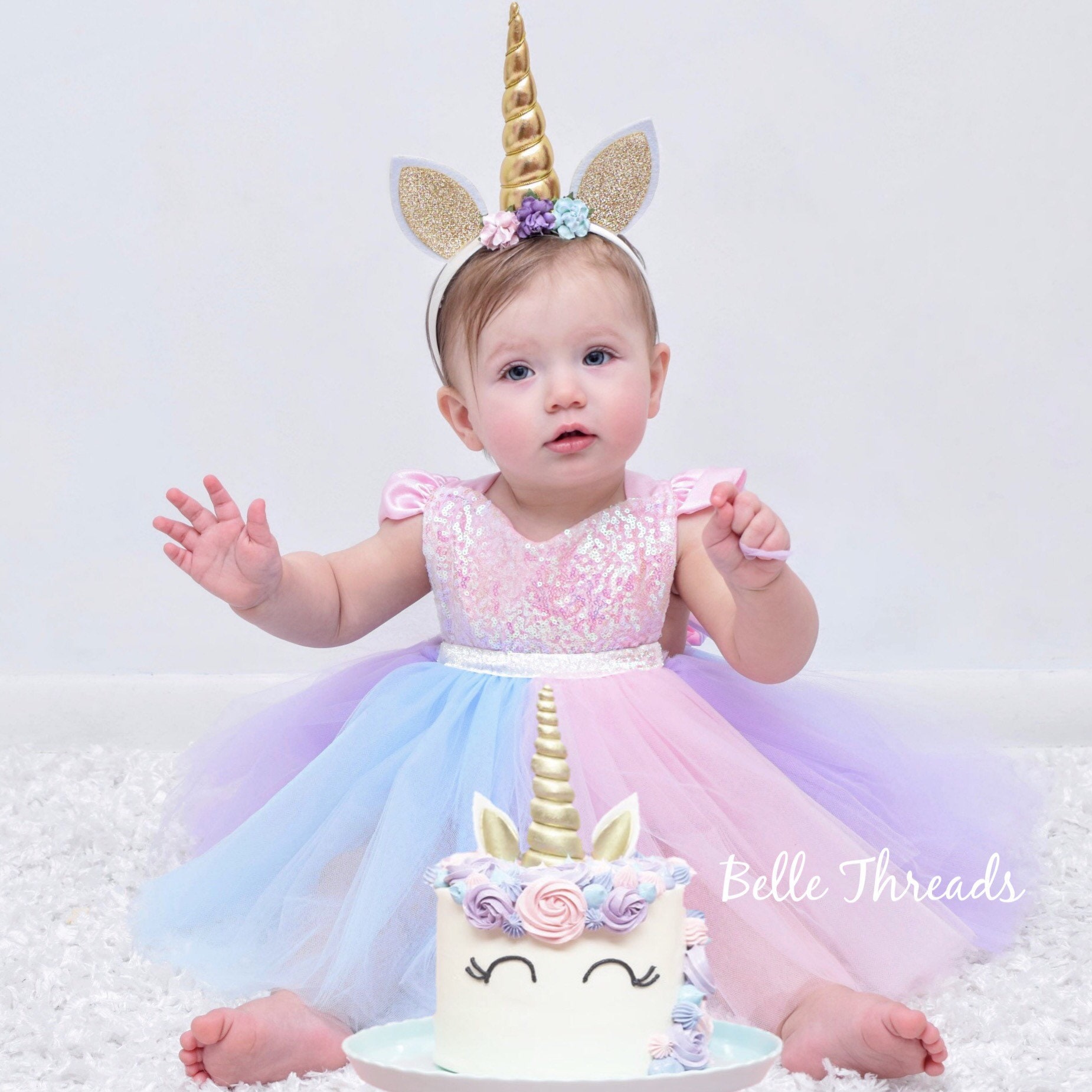 girls unicorn birthday dress