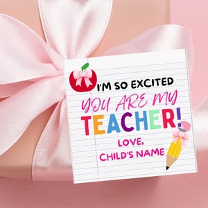 First Day Of School Teacher Gift Tag, Printable Back To School Gift Tag For Teacher, Teacher Gift, Teacher Appreciation Tag, Canva Template