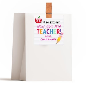 First Day Of School Teacher Gift Tag, Printable Back To School Gift Tag For Teacher, Teacher Gift, Teacher Appreciation Tag, Canva Template