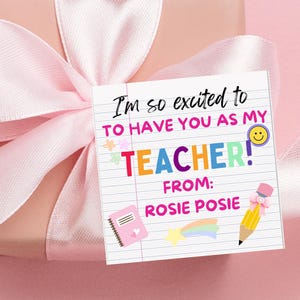 Teacher Appreciation Tag First Day Of School Teacher Gift Tag, Printable Back To School Gift Tag For Teacher, New Teacher Gift Canva Teacher