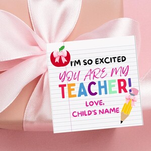 First Day Of School Teacher Gift Tag From Student, Printable Back To School Gift Tag , New Teacher Gift, Teacher Appreciation Tag, Printable