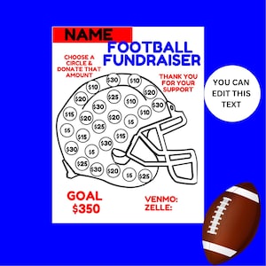 Football Fundraiser  | Fill My Football Printable Fundraiser | Football Fundraising Sheet | Canva Template  | Football School Download